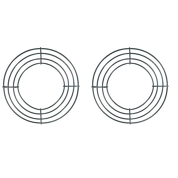 2-pack Wire Wreath Frame Green for New Year Decoration (8 inch)