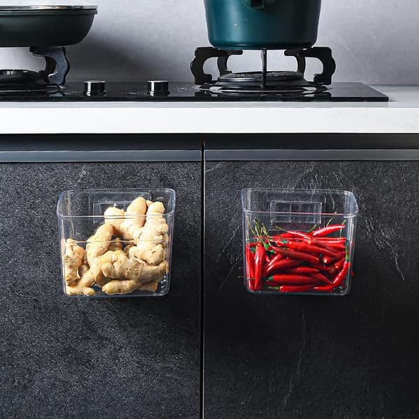 3-pack Storage Organizer, Wall Mounted Kitchen Storage Box, for Cabinets, Pantries, and Drawers