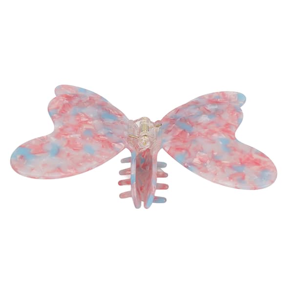 Hårklemme Stor skridsikker blomster sommerfugleform Mode hårholder Clutcher til kvinder Piger Pink