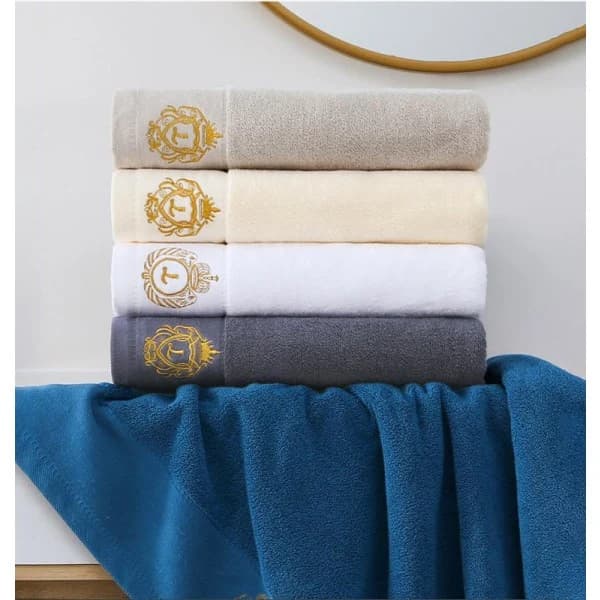 Bomullshåndkle Badehåndklesett Baderom Absorberende håndkle Mørkegrå