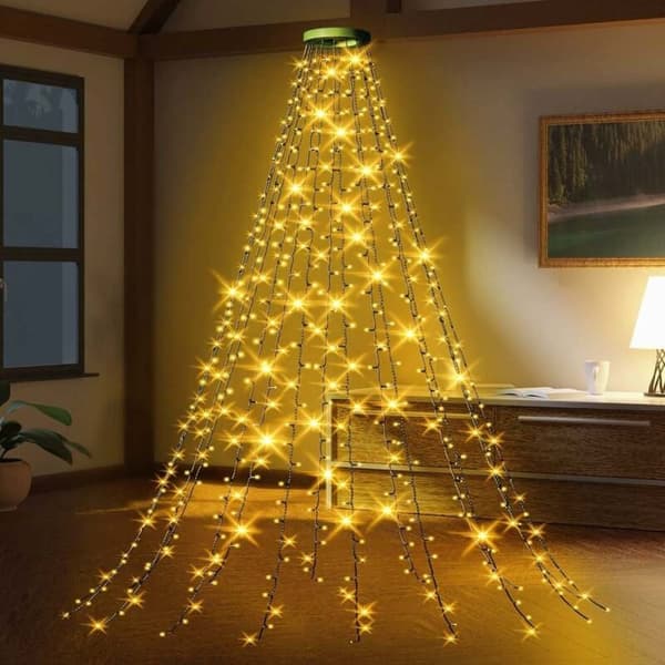 LED Juletrebelysning 400 Lys 16 Strenger 2M med Timer Minne[JUN]