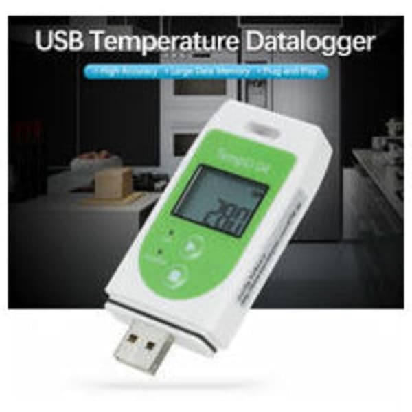Thermometer, Thermometer Datalogger Multi-use USB Temperature Recorder Reusable Temperature Logger with 32,000 Recording Capacity, Green