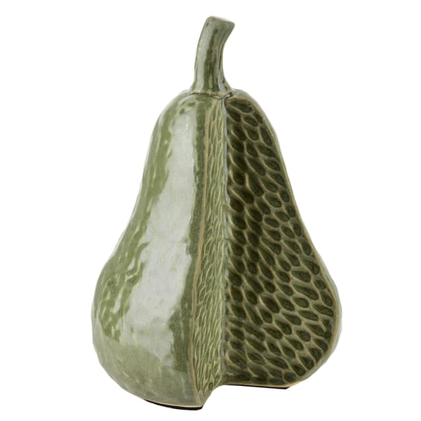 SAGGIO PEAR Dekorativ Keramikfigur, Grøn, Elegante Detaljer 22 cm