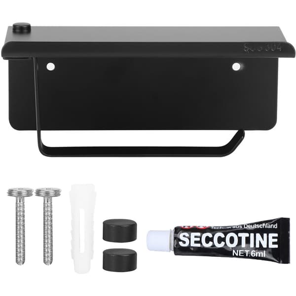 Wall Mounted Space Aluminum Paper Towel Holder, Bathroom Storage Shelf