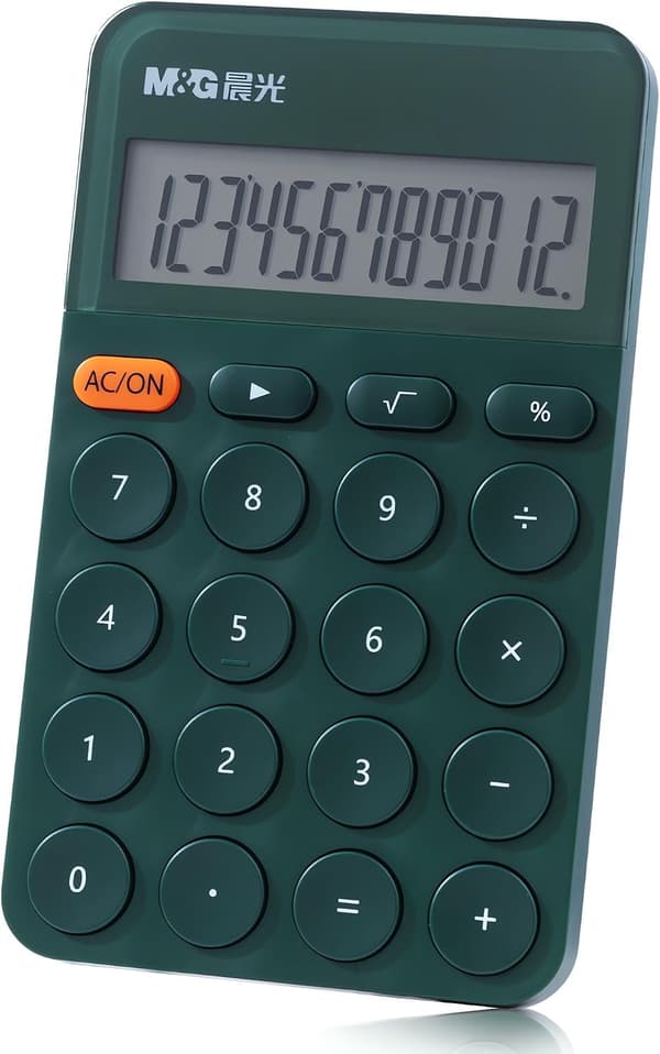 Desktop Calculator 12-Digit Calculator with Large LCD Display and Buttons, Auto Sleep, Portable Cute Calculator