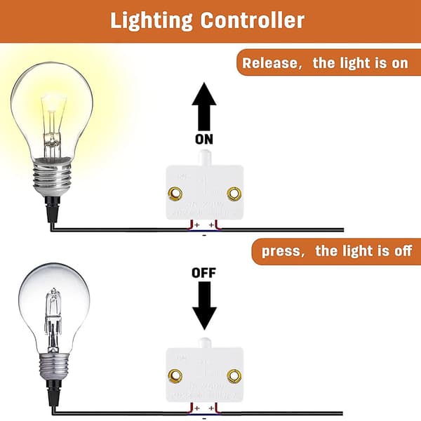 8 Pieces Cabinet Lamp Switch Automatic Door Switch Touch Switch For Wardrobe Applicable To 12v 24v 110v White (FMY)