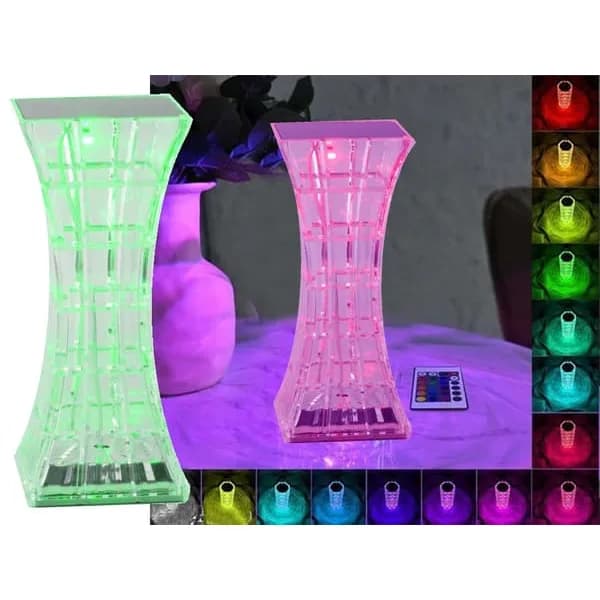 Fjernstyret LED-lampe - Krystalbordlampe - RGB