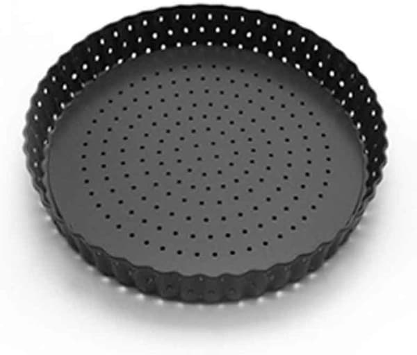 Non-stick Baking Sheet: Carbon Steel Loose Bottom Perforated Pizza Pan, Deep Design For Crispy Baking Tools, Easy Cleaning, Dishwasher Safe