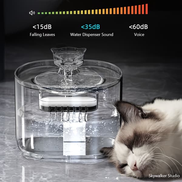 Automatisk vattenfontän för husdjur, 2,2L Smart vattenfontän för husdjur, vattendispenser för katter