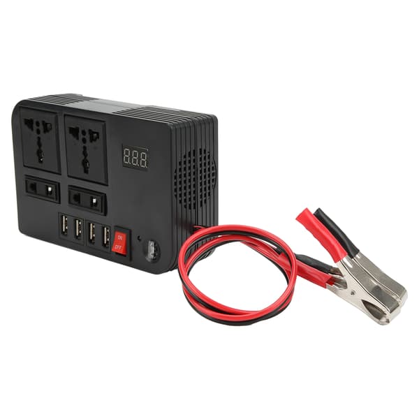 Strømomformer modificeret sinusbølge 12V til 220-240V 600W sort inverter universal til bil