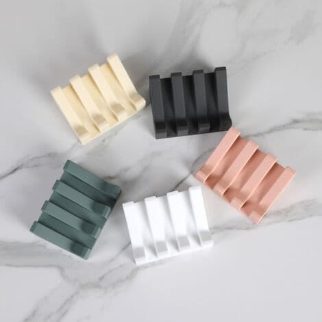 Soap Dish - Modern Silicone Soap Holder - Rust-proof - Angled Surface with Drainage for Better Soap Preservation - Original Soap Box for Bath (FMY)