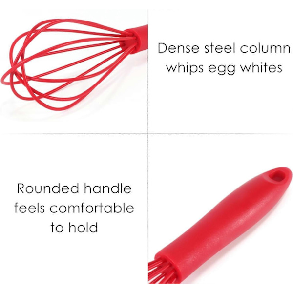 2-pack Silicone Whisks, Non-stick Hand Whisks, Versatile Hand Mixer for Kitchen for Cooking and Baking