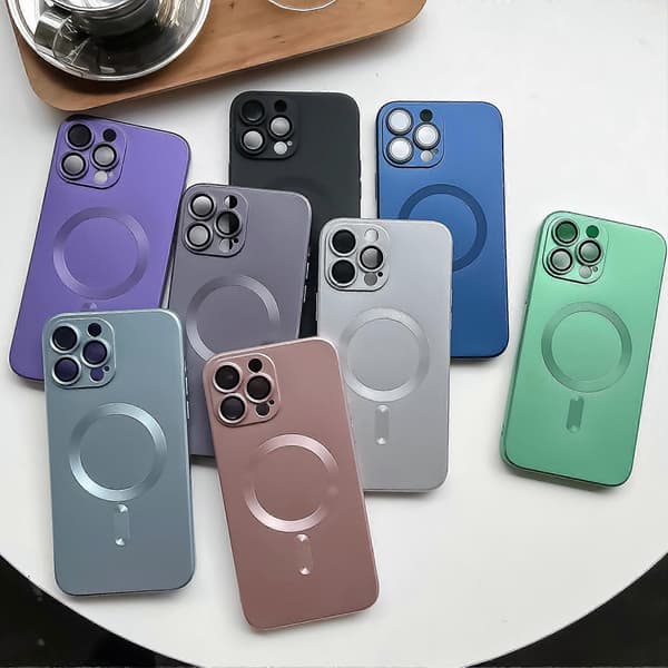 iPhone 16 Pro mobilskal metallfärg för Apple 16 mobilskal Imagsafe magnetisk sug skyddande skal iPhone 16 Pro grå