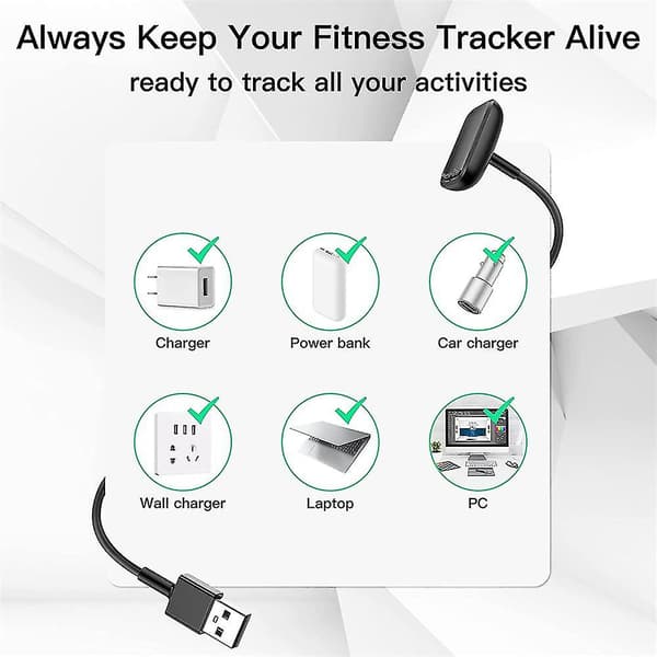 Charger for Fitbit Charge 5/Luxe, Smartwatch Portable 50 cm Wireless Magnetic Fast Charging Cable