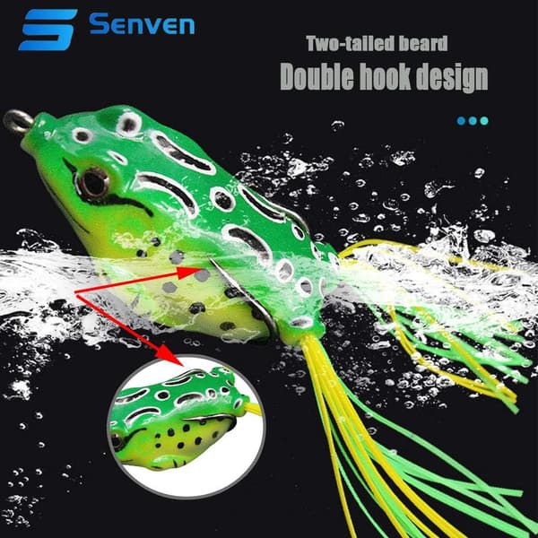 5 stk Crank Frog Groda, Mykt fiskesluk 3D Øye Groddrag og, ZQKLA