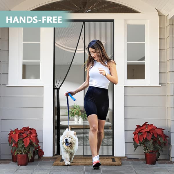 Magnetic Door Screen 90 x 210 cm, Heavy Duty Fly Screen with Strong Magnets, Durable Mesh Curtains Keep Insects Out