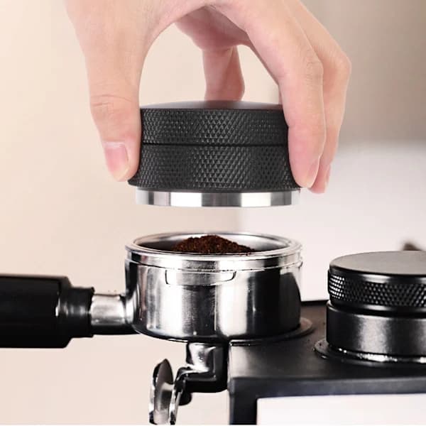 58mm Non-slip Stainless Steel Coffee Tamper for Commercial Use Black Thread Base
