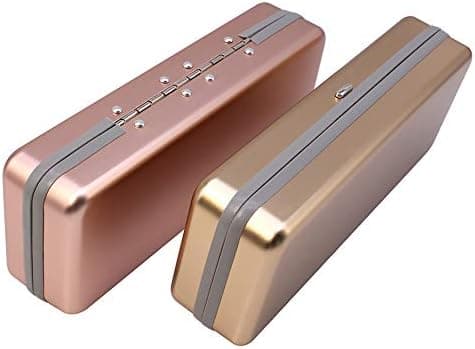 Glasetui i aluminium, 2-pak - Rosaguld, Stor