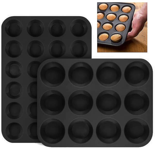 Non-stick 24-hullers og 12-hullers Muffinsbageplade - Non-stick Bageforme