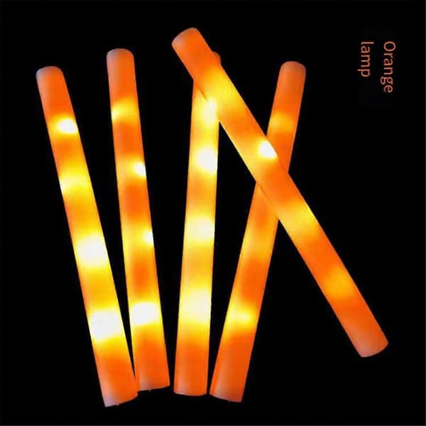 Orange LED Skumstave - Glitter Lysstave Tilbehør til Børn Lysstave, Karneval, Fødselsdag, Bryllup