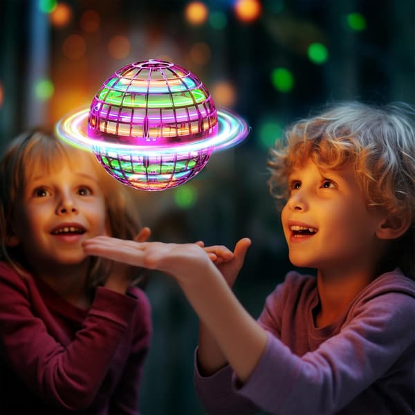 Flying Ball, Boomerang Drone with Colorful Lights (Pink)