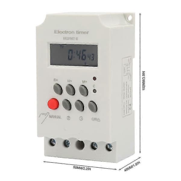 KG316t iI Mikrocomputer Programmerbar Tidskontrol Elektronisk Timer 220VAC 25A 26s