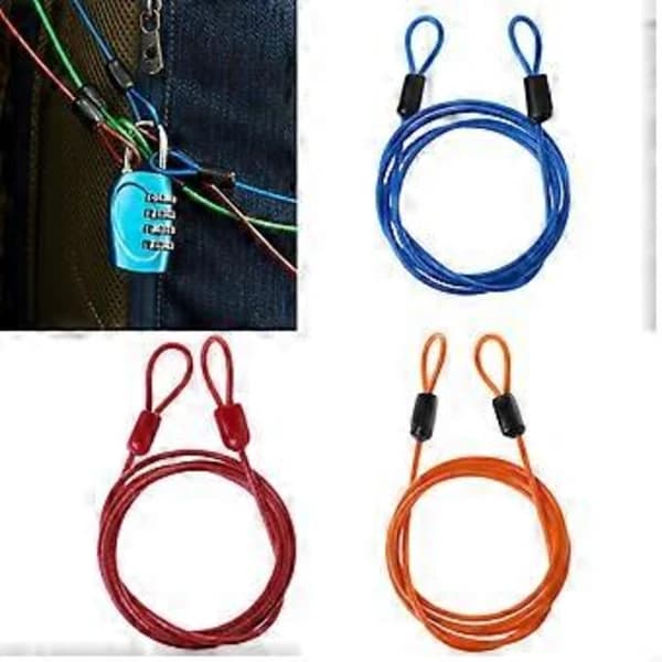 Bicycle Security Cable Lock Steel Wire Anti-theft Loop for Bicycle Protection 1m Blue Blue