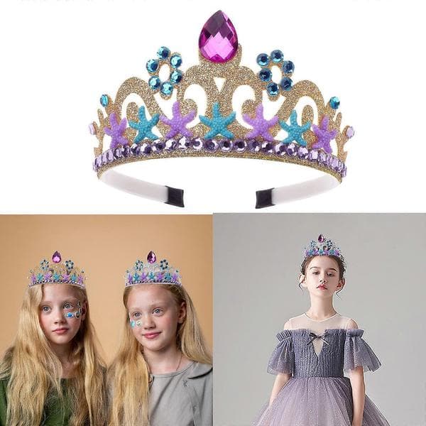 Barokkstil Krone Krystall Paljetter Hodebånd Prinsesse Full Diamantkrone Barn Karneval Bursdagsfest Ball Tilbehør