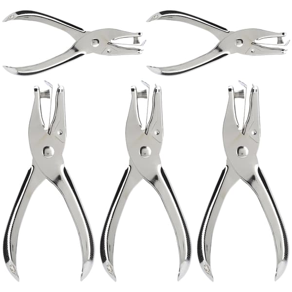 5 Pcs Hole Punch Handheld Single Hole Classic Office Paper Ticket School Supplies