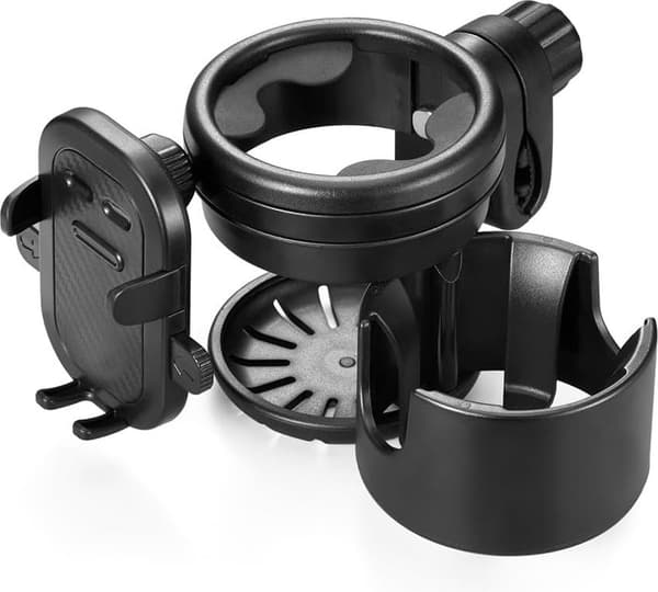 Stroller Cup Holder with Phone Holder, 3-in-1, 360° Rotatable, for Stroller, Bicycle, and Wheelchair