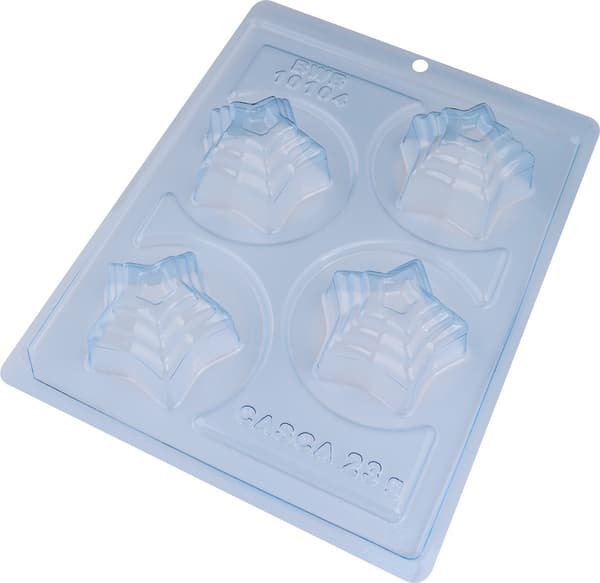 Pralinform Stjerne Sjokoladeform - BWB 10104 - Spesiell 3-delt form Transparent transparent
