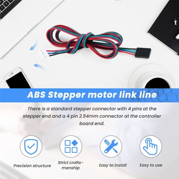 Forlenget Nema 17 Stepper Motorkabel 1M Lang 4 6 Pin 3D-skriver