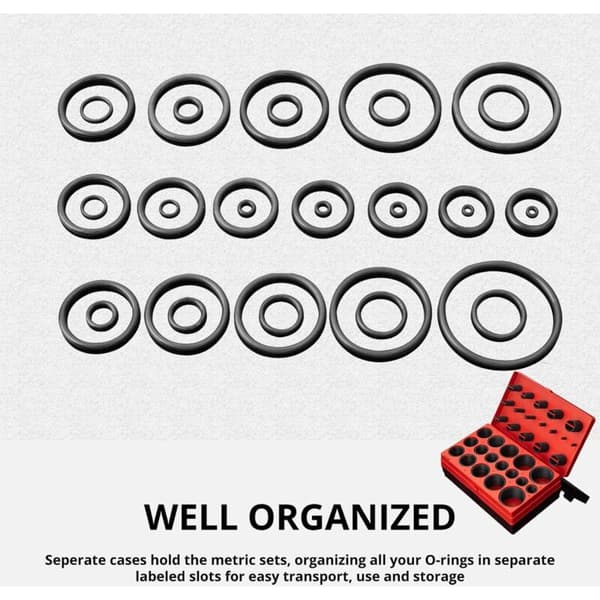 Rubber O-ring Kit - 419 Pieces - 3-50 mm O-ring Assortment - O-rings - O-ring Kit
