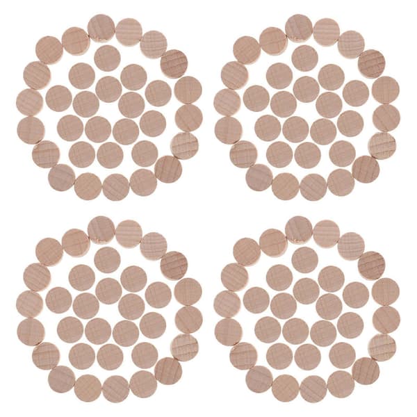 Round Wood Cutouts, Khaki Wood Pieces for Creative Crafting, 200 Pcs [DB]