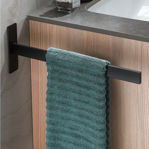 Towel rail without drilling Black Single Arm Stainless Steel Towel Rack