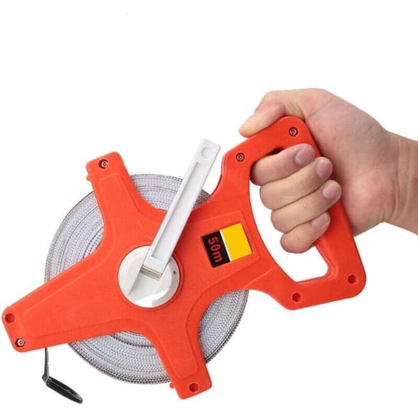 50M Målebånd til Landmålere, Glasfiber Dekameter, 50M Professionel Flexometer.