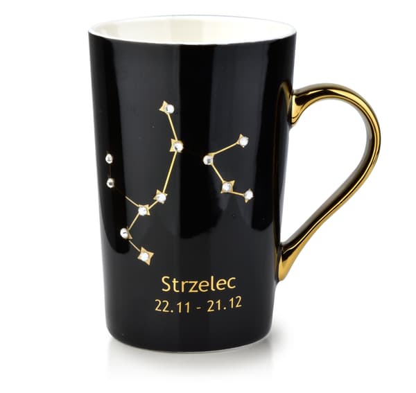 Porslinsmugg AFFEK DESIGN Zodiak Skytten 430 ml 12,5 cm Svart 1 st