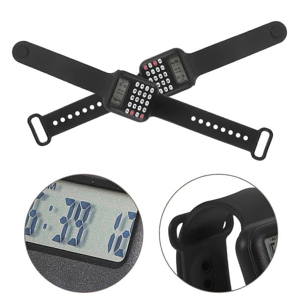 2 stk Bærbare Multifunksjonelle Elektroniske Kalkulatorarmbåndsur for Barn Gutter og Jenter Små og Kreative Kalkulatorur