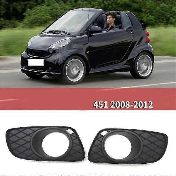 Left/Right Front Bumper Fog Light Grille Cover Fog Light Frame Hood for 451 2008-2012 js[co]