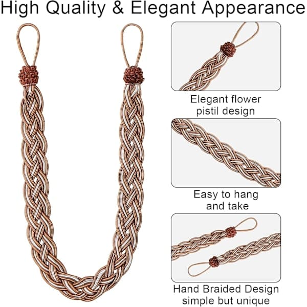 Handmade Knitted Curtain Tiebacks in Simple Style - Curtain Tiebacks and Accessories (Brown)