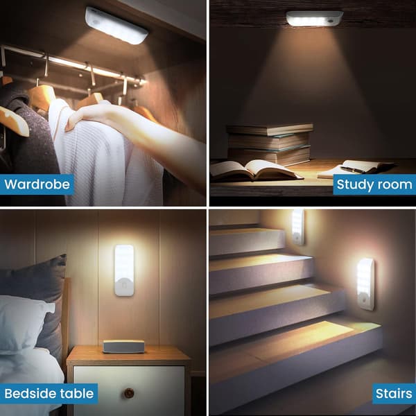 Rechargeable LED Night Light, [2-pack] Automatic Motion Sensor LED Lamp, Portable Magnetic Wall Light
