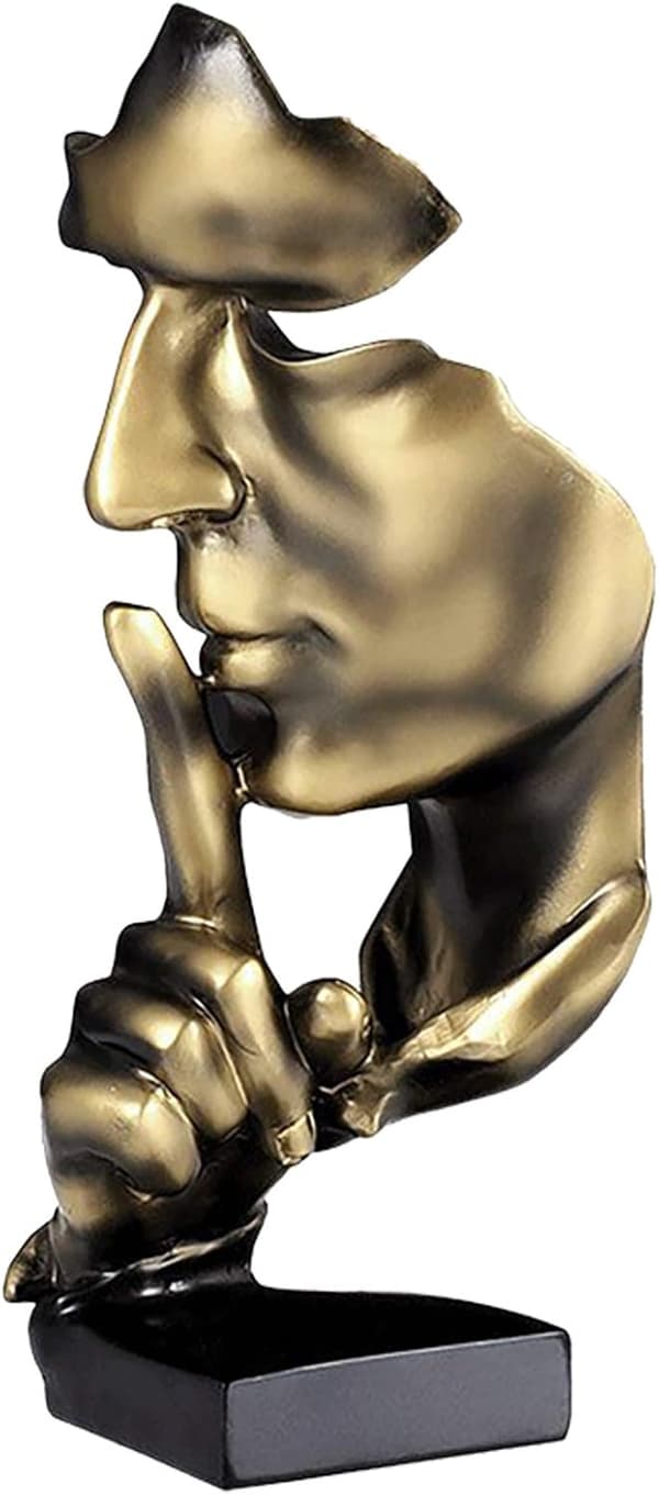 Tenkende Statue, Stillhet er Gull Abstrakt Kunstfigur, Moderne Ho