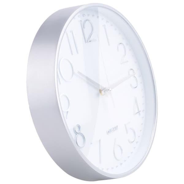 Premium Silver Wall Clock, Wall Decor, Modern Silent Wall Clock for Home Office Kitchen (25cm, Silver)