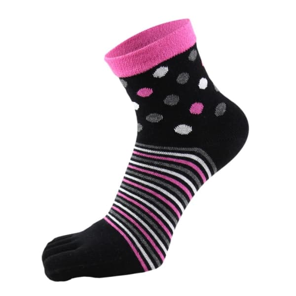 Women's Toe Socks, 5 Finger, Cotton, Moisture Wicking, Athletic, 6-Pack