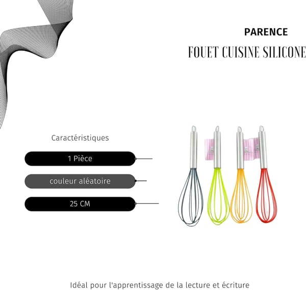 (Red) 25 cm Silicone and Steel Handle Kitchen Mixer/Classic Hand Whisk