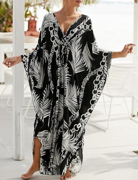 Kaftankjoler Badedragt Cover Up til kvinder Plus Size Dyreprint Kaftan Resort Kjole