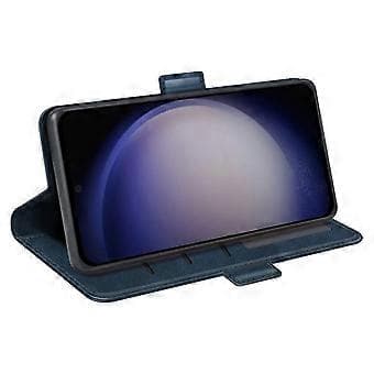 Compatible Case for Samsung Galaxy S24 PU Leather Dual Magnetic Clasp Protective Cover (Blue)