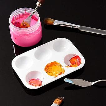 24 Pieces Plastic Paint Palettes 6 Rectangular Watercolor Palettes Paint Tray, White-XF22-
