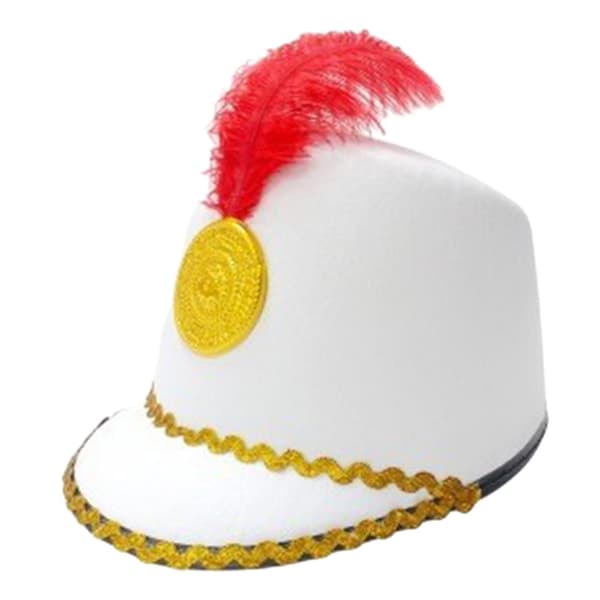 Amerikansk Marching Band Hat Band Major Hat med Fjer Multifunktionel Trommemajor Hat Kostume Hat til Julebegivenheder Drenge Mænd