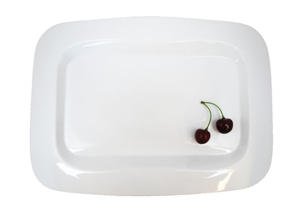 Rectangular Porcelain Plate Large Arched Raised Edge - 4 pack Vit 5568